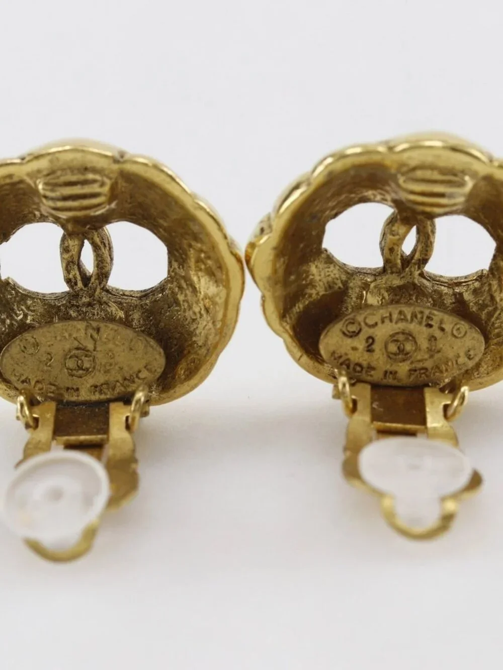 CHANEL COCO Mark Earring vintage Plated Gold 15.7g Women - Picture 3 of 12